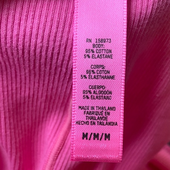 SKIMS Bright Pink Ribbed Mini fitted Dress - Picture 10 of 10